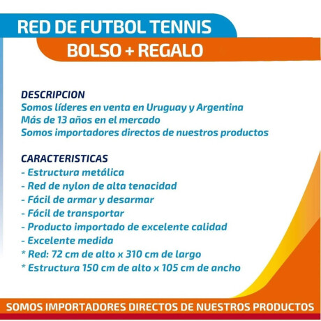 Set Red De Fútbol Tenis Playa + Soporte + Bolso Set Red De Fútbol Tenis Playa + Soporte + Bolso