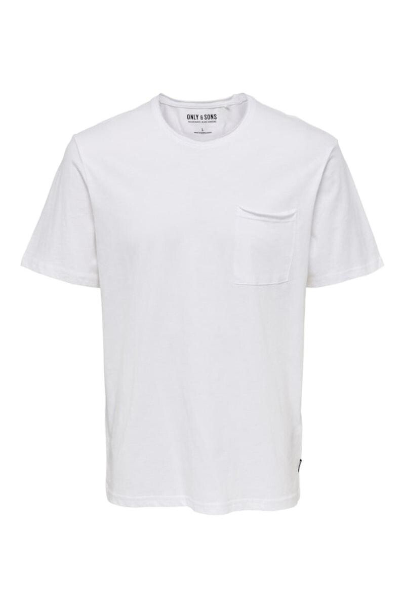 Camiseta Básica Con Bolsillo - Bright White 