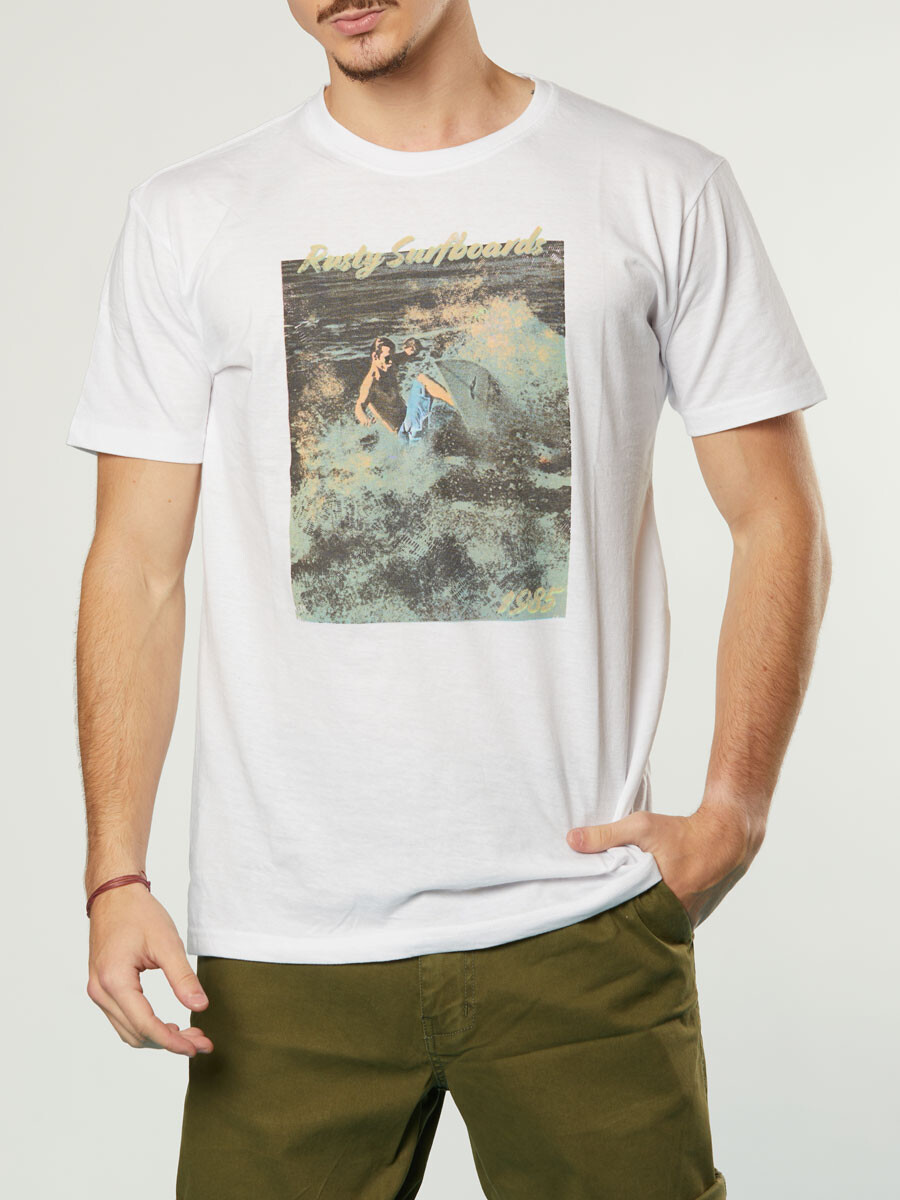 T-SHIRT SURFO RUSTY - Blanco 