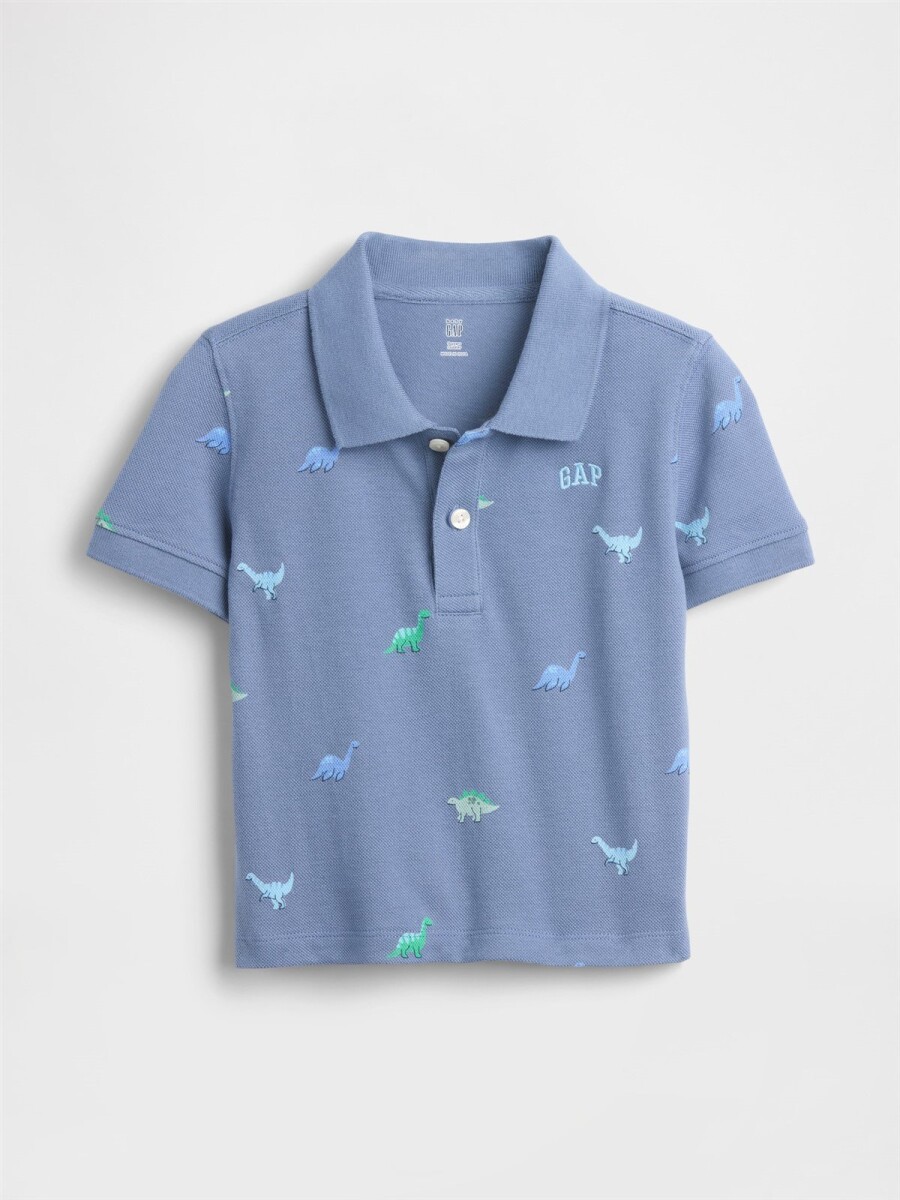 Remera Tipo Polo Logo Gap Toddler Niño - Bainbridge Blue 