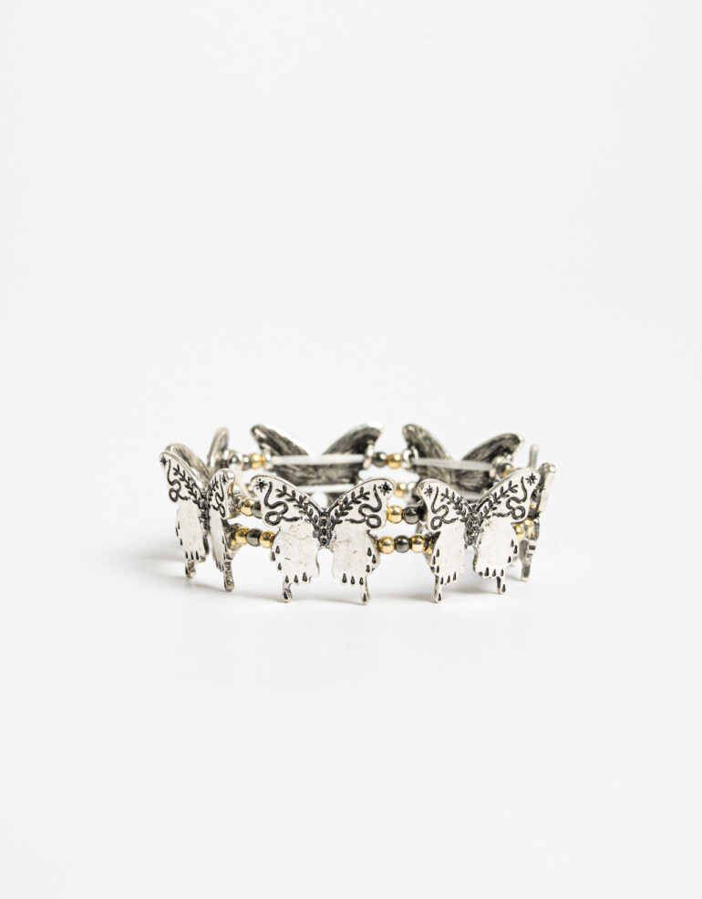 Pulseras Elásticas Folk Pulsera Elástica Mariposa Boho - Dorado Antique Gold