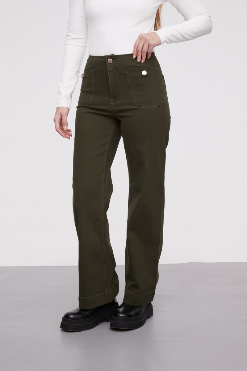 Pantalon Giuro - Verde Oliva Oscuro 