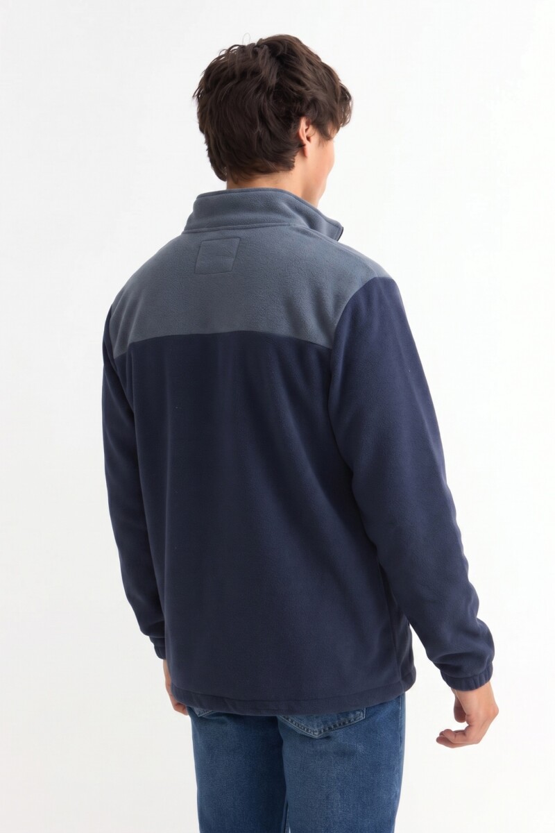 Campera de polar con corderito AZUL