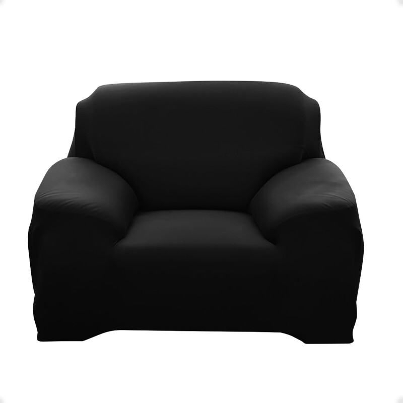 Cubre Sillón De Tela Elastizada Funda Forro Sofá 1 Cuerpo Negro