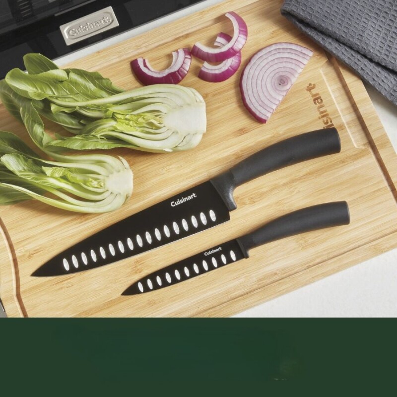 Juego de cuchillos con filo anti adherente de 7 piezas color negro Cuisinart Juego de cuchillos con filo anti adherente de 7 piezas color negro Cuisinart