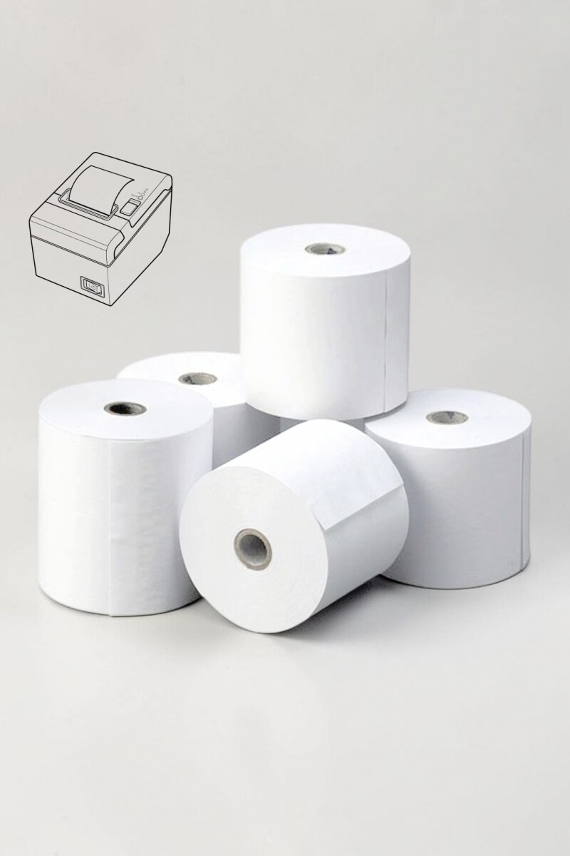 Rollo Ticketera Termico liso 80mm x 80 m - BLANCO 