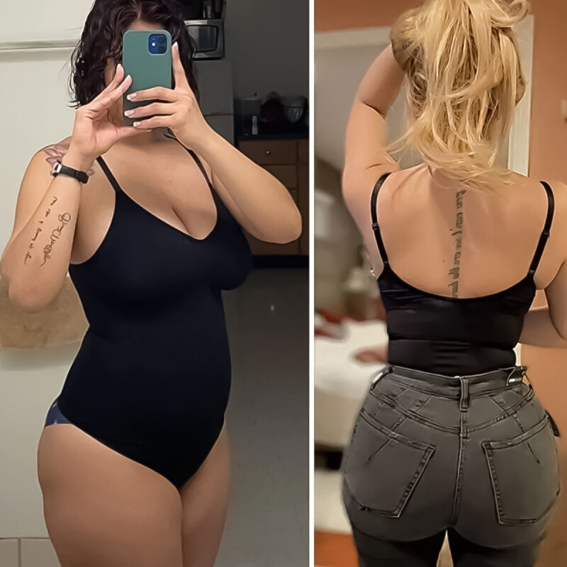 Body Faja Modelador Reductor Con Broche con relleno Marrón