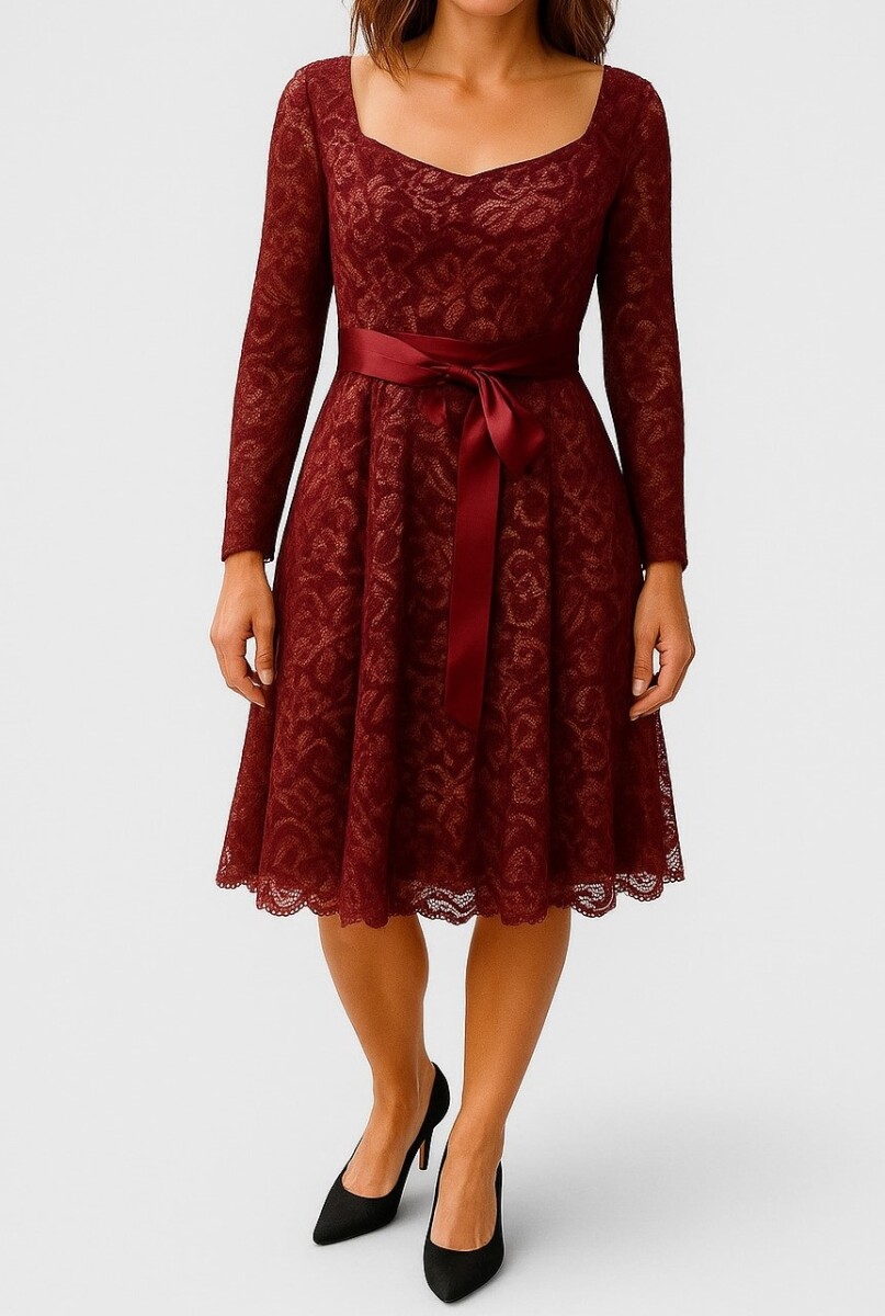 Vestido Sela - Bordo 