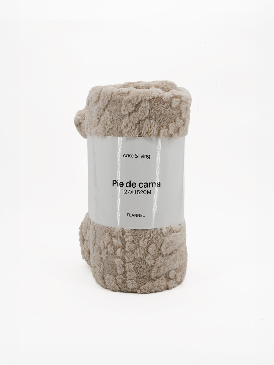 PIE DE CAMA FLANNEL DAMERO - CRUDO 