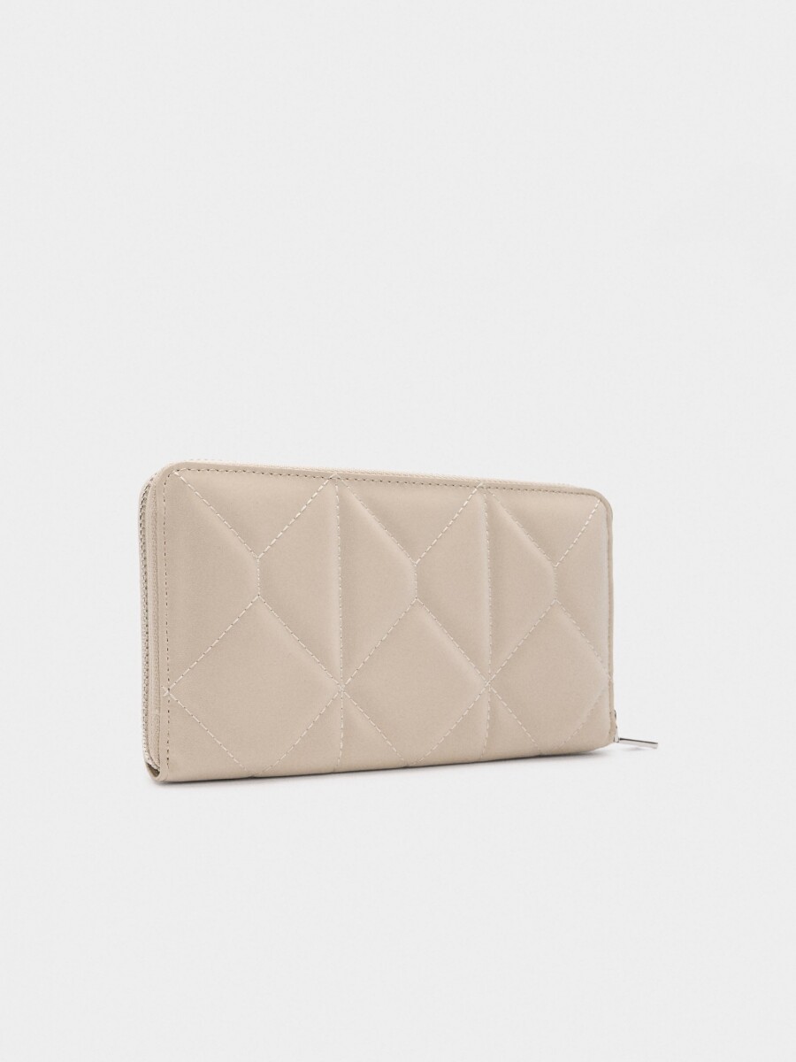 Cartera Acolchoada Con Textura Suave beige