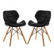 Set X2 Silla Victoria Eames acolchonada NEGRO