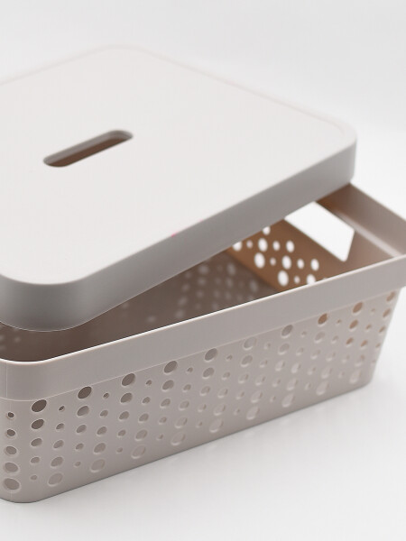 CESTO 11L CON TAPA GRIS