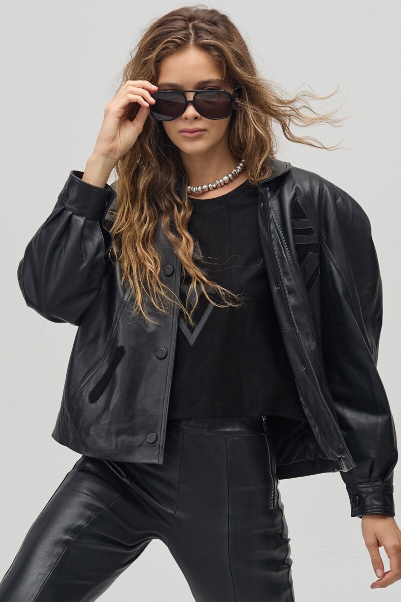 Chaqueta Inca en Cuero Negro