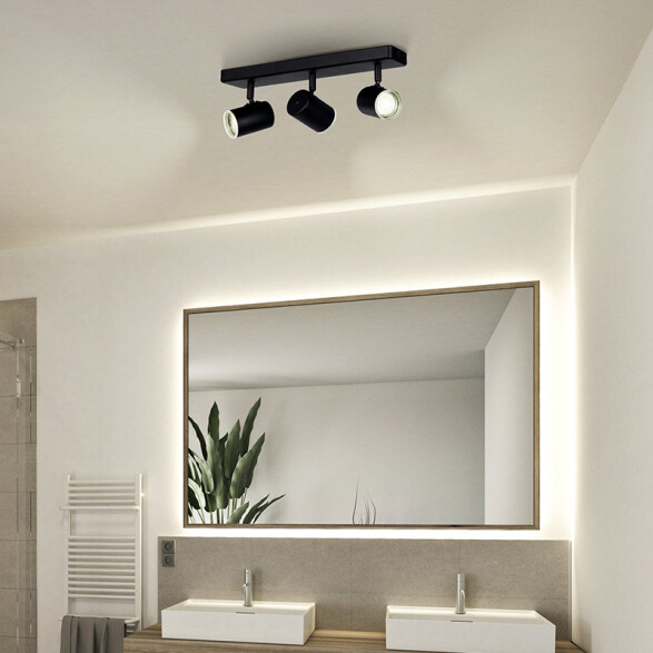 Aplique de pared acero negro 3xGU10 EG6402