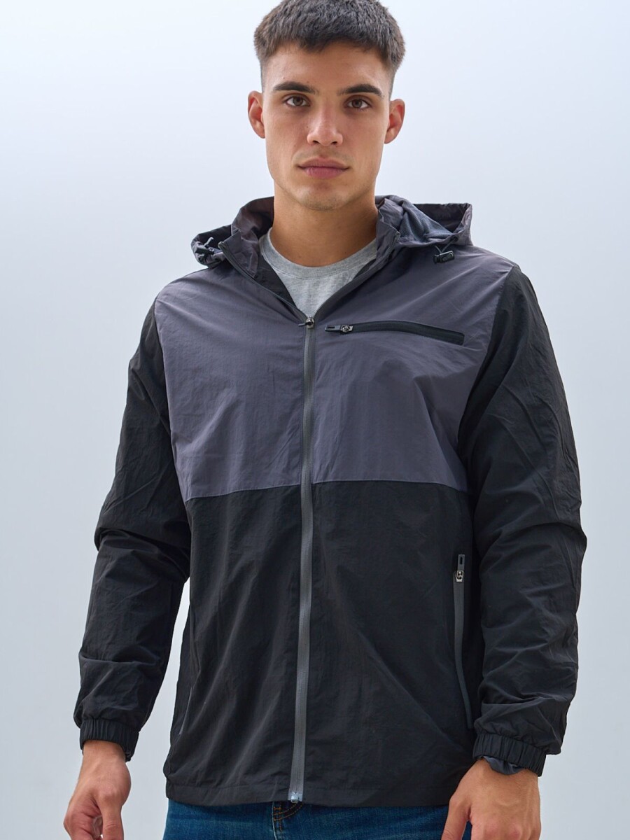Campera Impermeable Oxx Absolut - Black/gris 