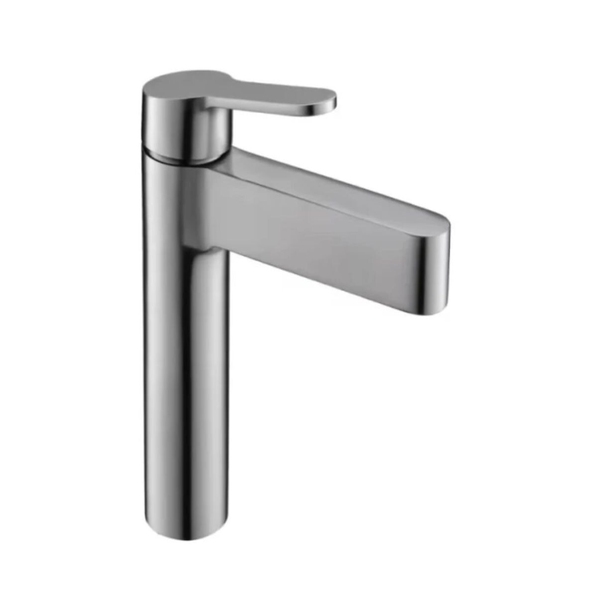 Grifería De Lavatorio Monocomando Alto De Mesada Attic Gris Satinado 