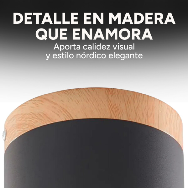 Plafón LED Techo 11cm Madera Nordico Moderno Luz Calida 10W Variante Gris Calida