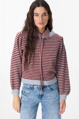 Sweater Fiber Rayas Bordeaux