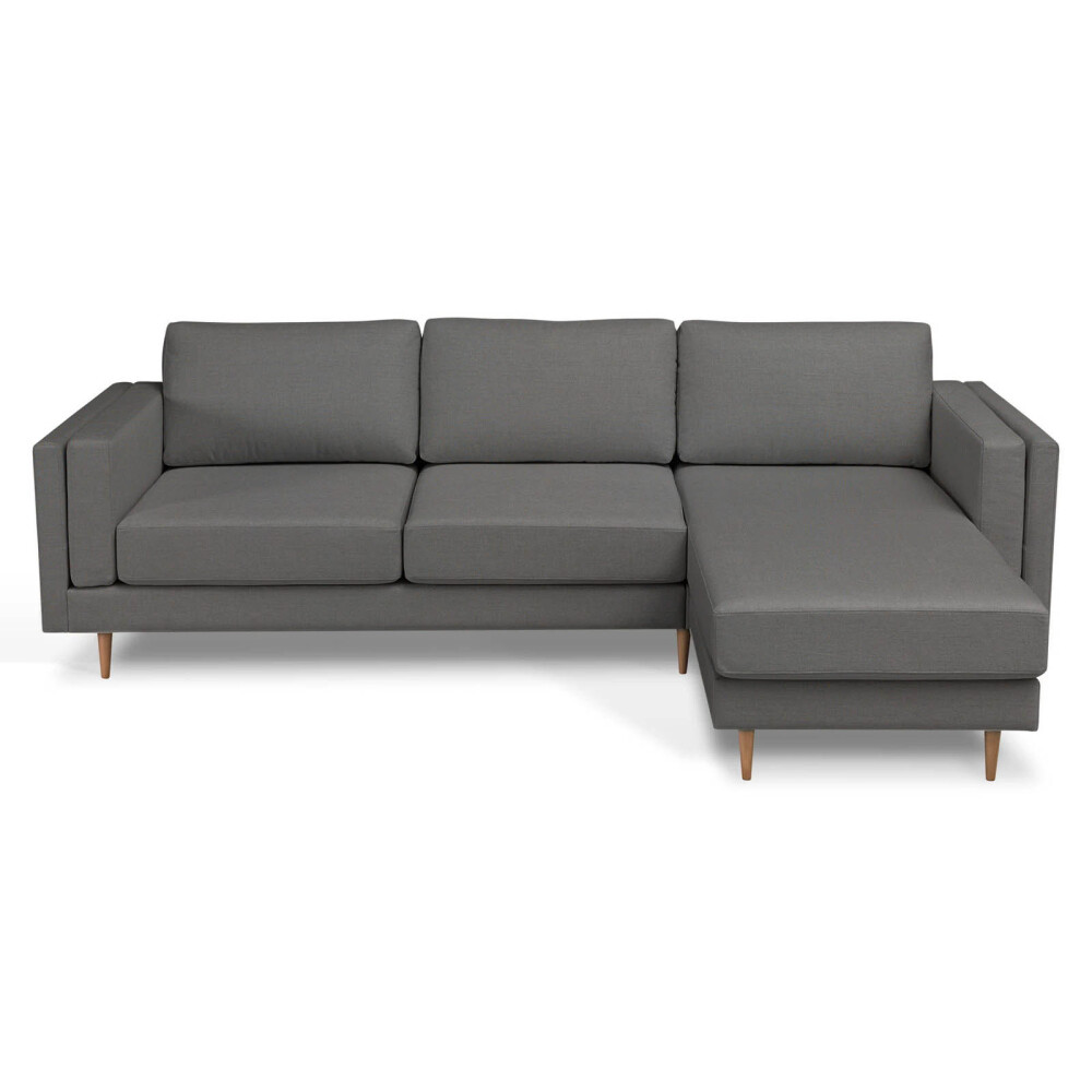 SILLÓN CON CHAISE 3 CUERPOS TELA-PREMIUM GRIS EASY CLEAN LUXOR GRIS OSC