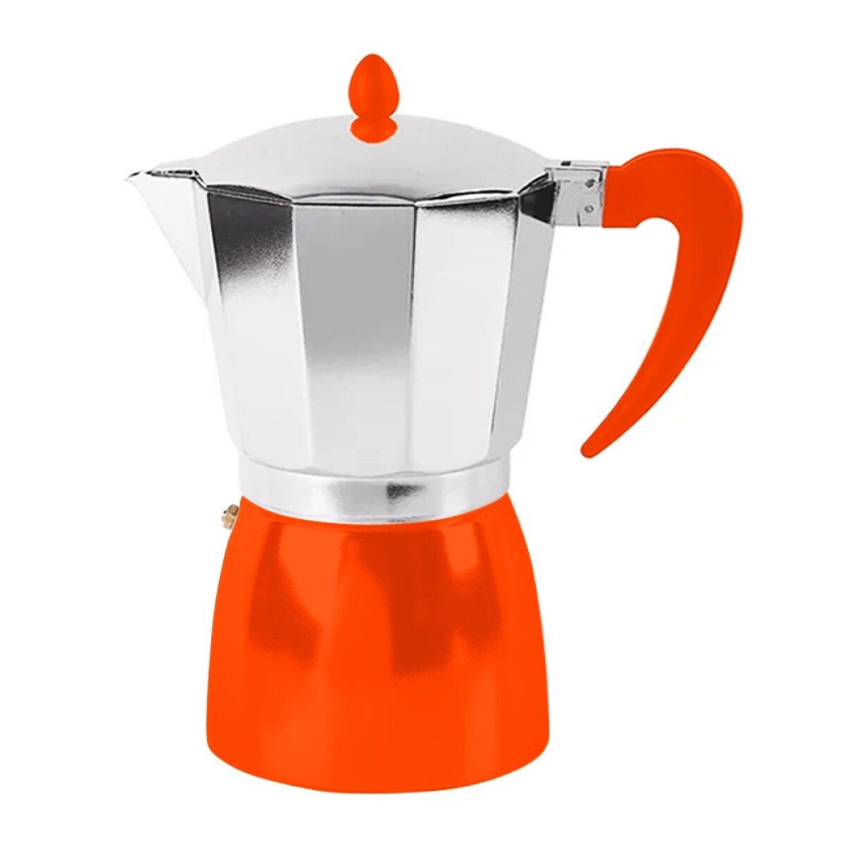 Cafetera aluminio tipo italiana 9 tazas color acero - Naranja 