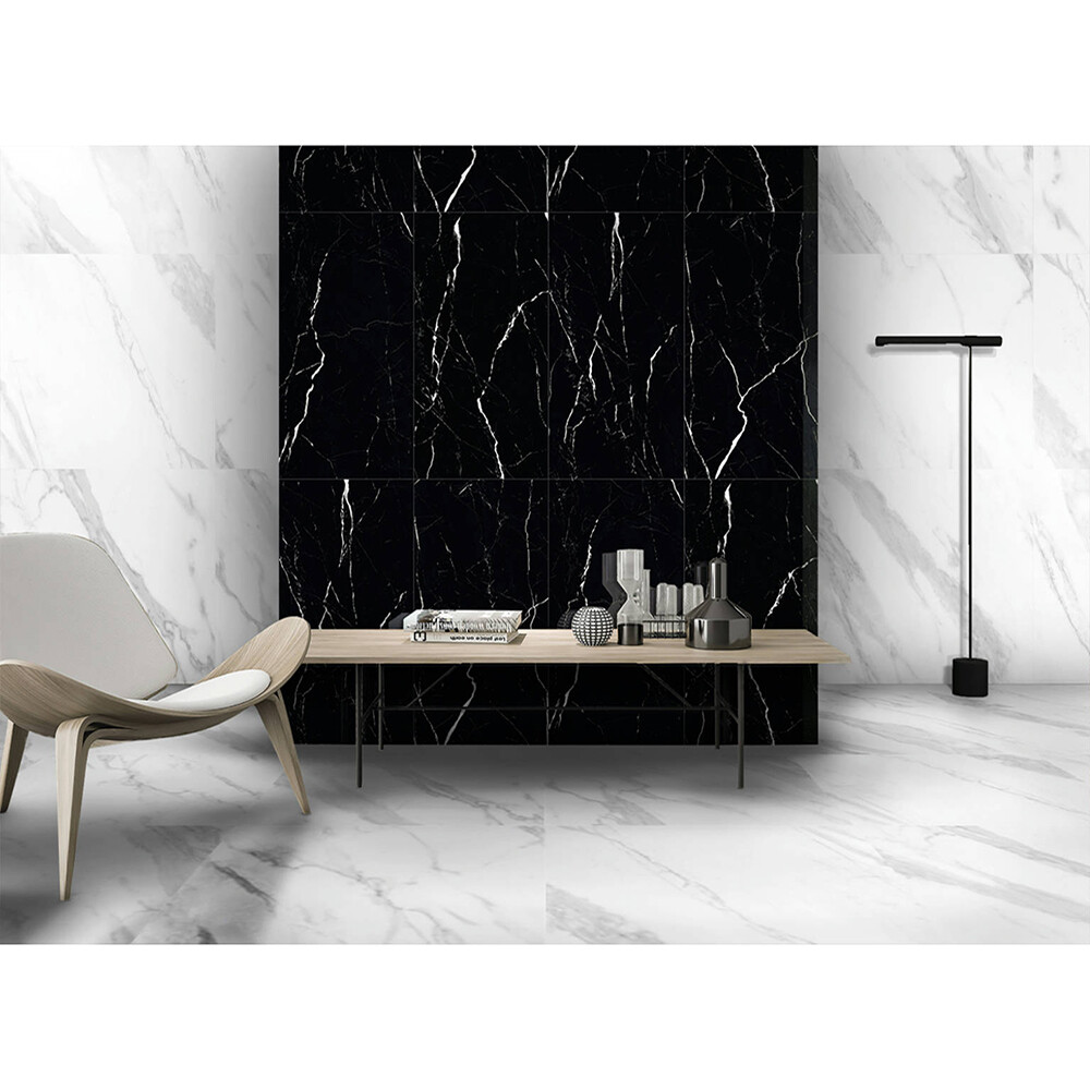PORCELANATO NERO MARQUINA GRANDE "A" 60X120 CM Porcelanato Nero Marquina Grande "a" 60x120 Cm