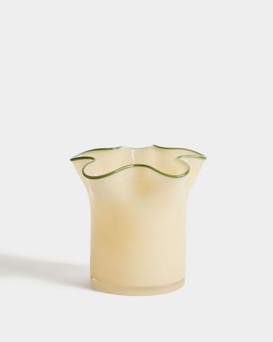 Jarrón Endasi de vidrio amarillo 19,5 cm - 19,5 cm 