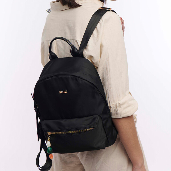 Mochila microfibra con llavero Negro