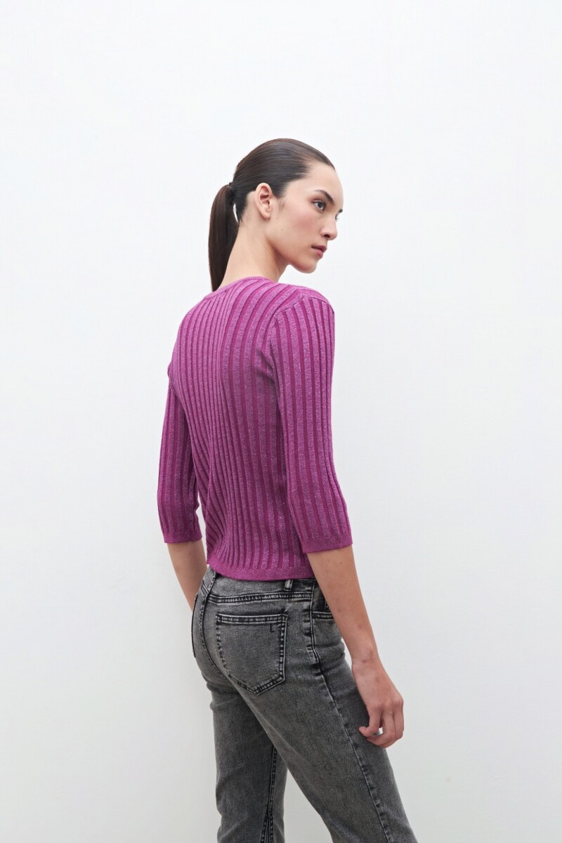 Sweater canale lurex cereza