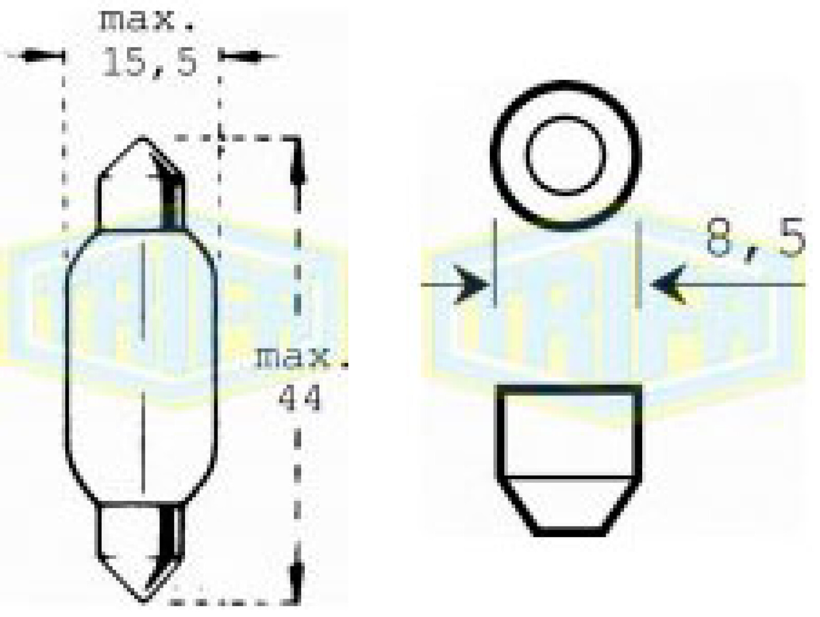 LAMPARA - TUBULAR 24V 15W =7594 TRIFA 