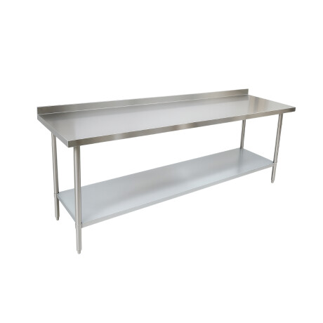 Mesada de Trabajo con Estante y Respaldo de Acero Inoxidable 190 x 60 x 85 cm Mesada de Trabajo con Estante y Respaldo de Acero Inoxidable 190 x 60 x 85 cm