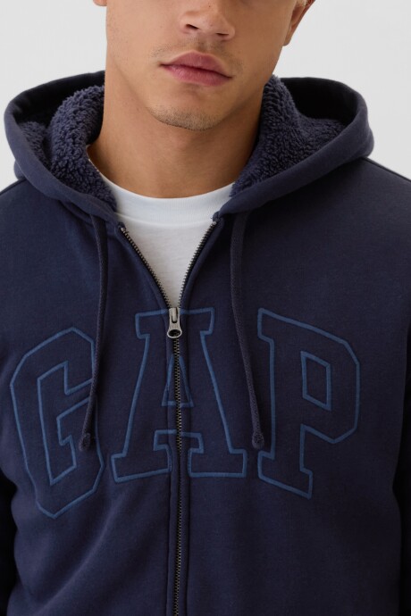 Canguro Con Corderito Logo Gap Hombre Navy Uniform