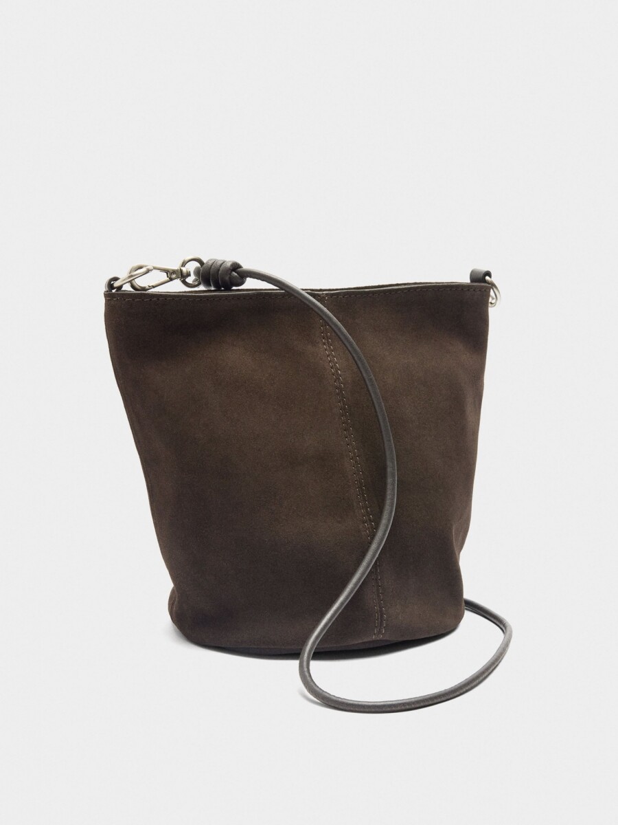 Bolso Bucket De Piel Con Bandolera marron