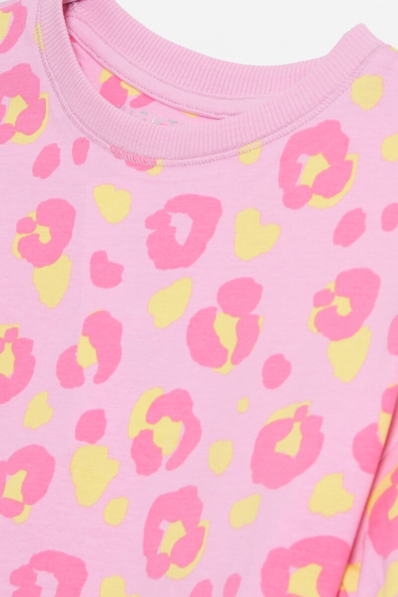 T-shirt animal print FUCSIA