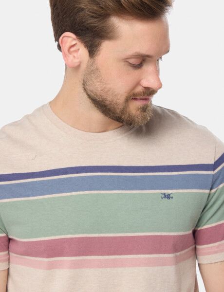 REMERA RAYADA Beige