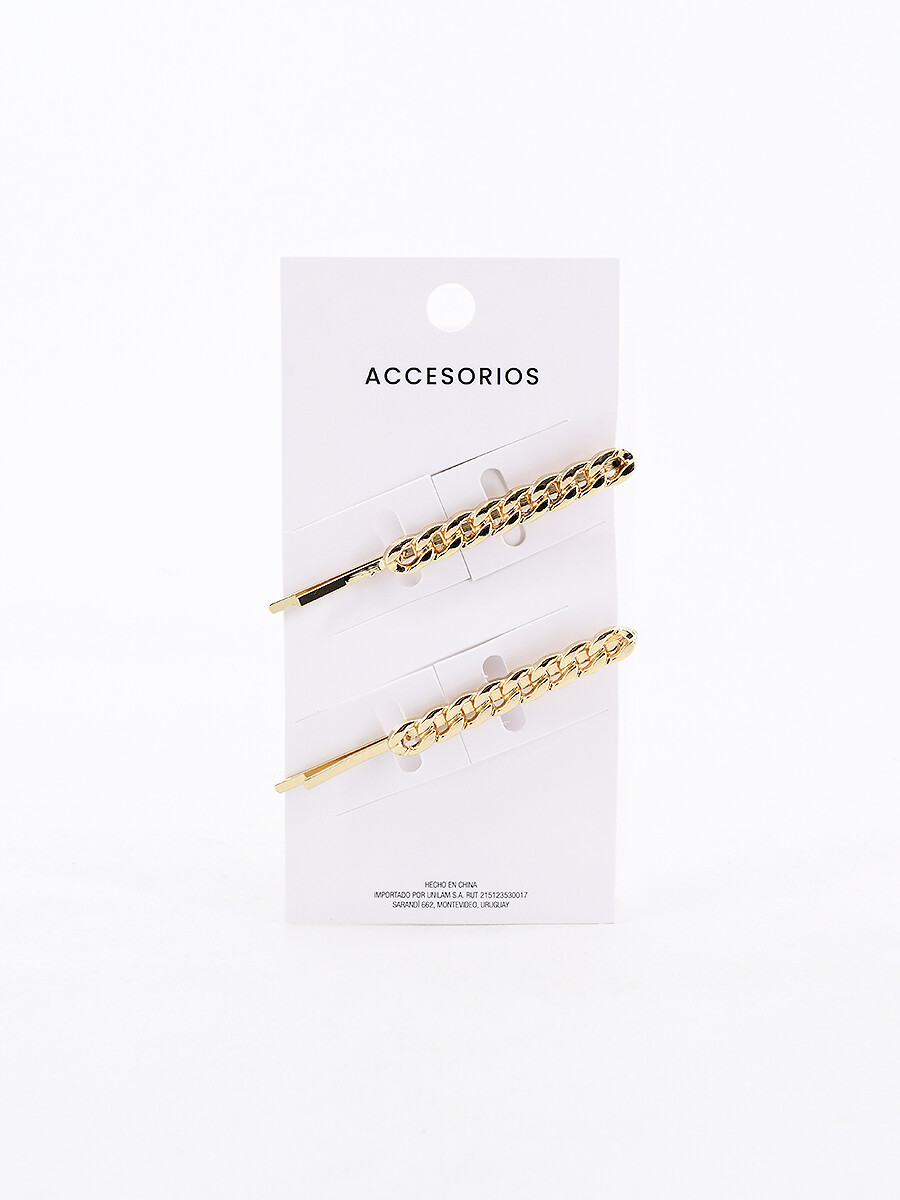 BROCHE PACK x 2 - DORADO 