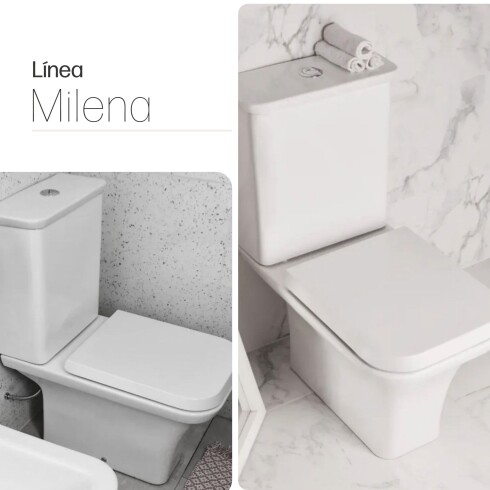 INODORO CON MOCHILA Y TAPA FERRUM MILENA BLANCO LOZA BAÑO BLANCO