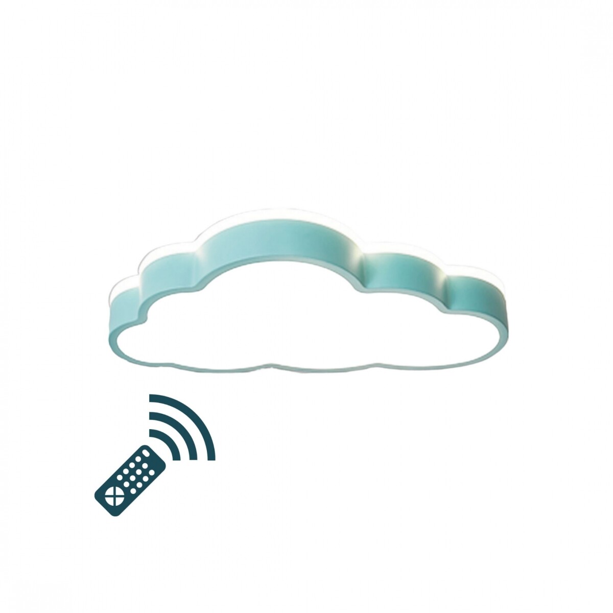 Plafón LED de diseño nube a control remoto con varias funciones 48w - Celeste 