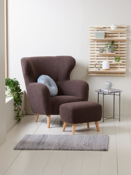Puf VILDSUND 52x41 tela bouclé marrón Puf VILDSUND 52x41 tela bouclé marrón