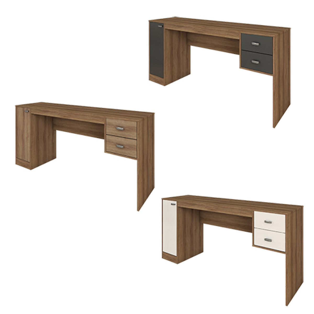 ESCRITORIO ZM- 5074 FULL -Almendra/Avela-Blanco/Almendra-Neg - Sin color 