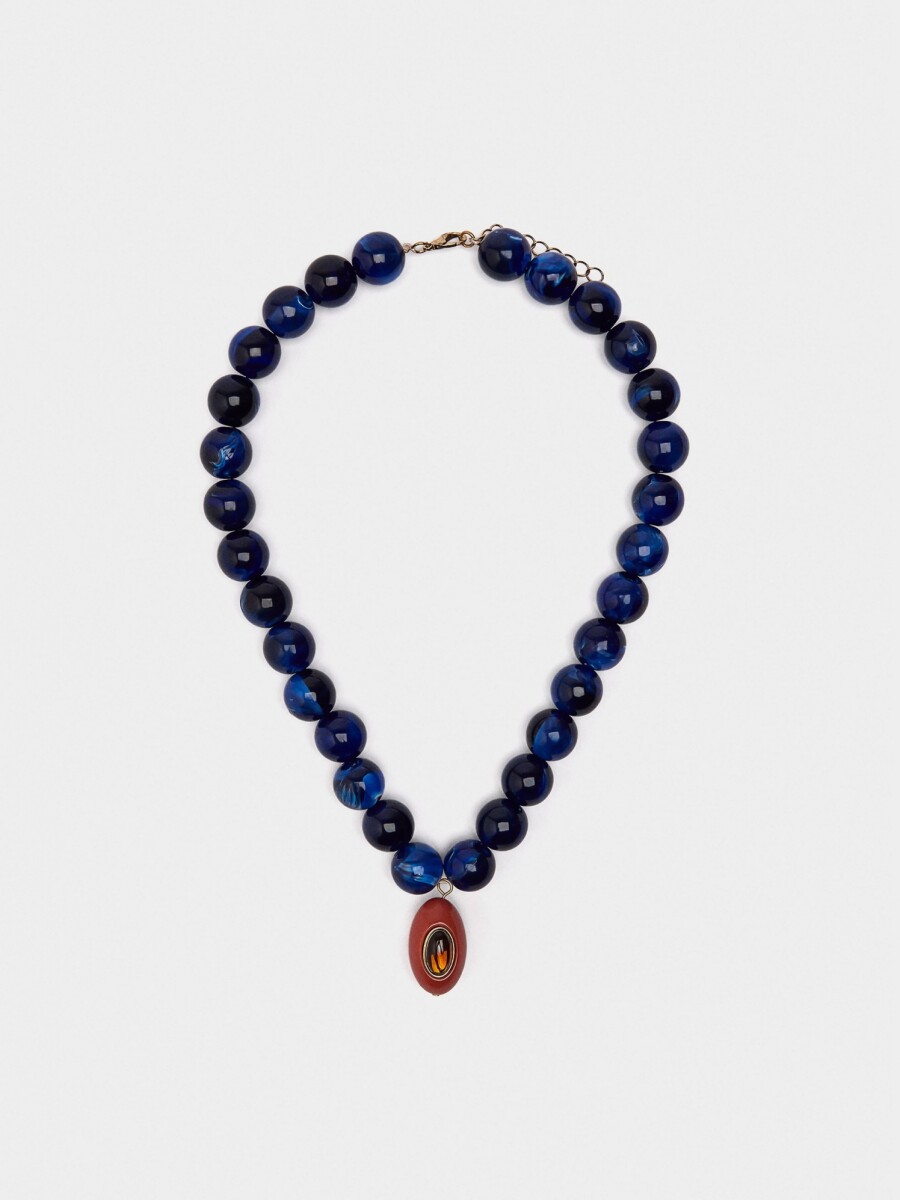 Collar Corto De Cuentas Con Colgante multicolor