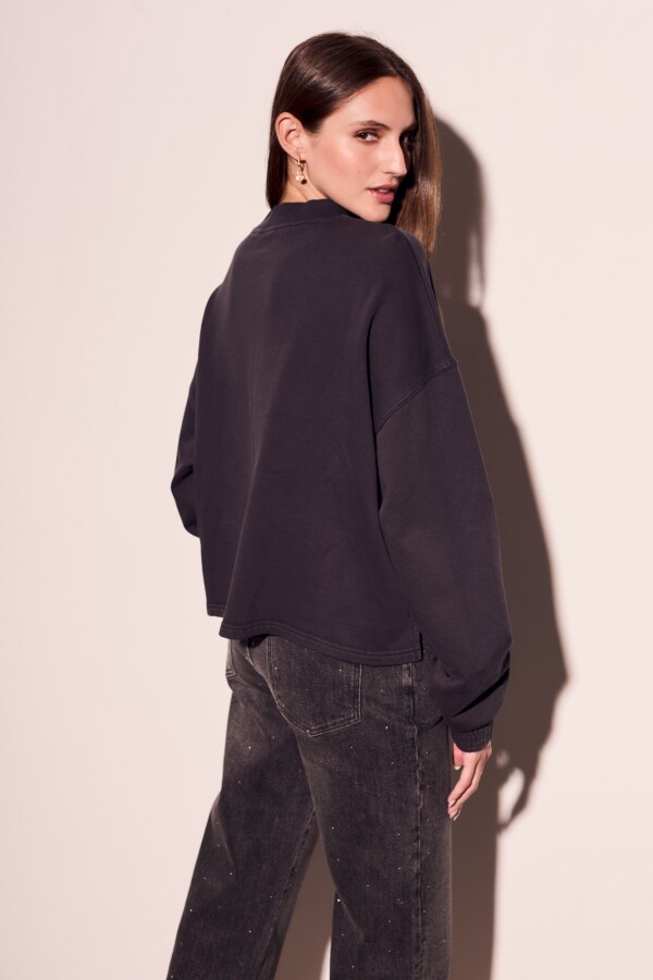 Sweater Algodón Lavado Negro Lavado