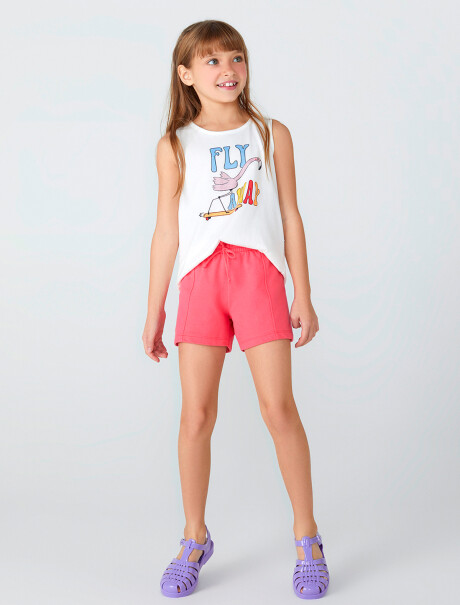 CONJUNTO DE NIÑA CON ESTAMPA BLANCO