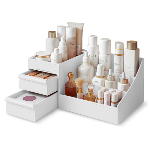 Organizador de Maquillaje IMBACK IBK-HMJ059 | 2 Cajones + Compartimentos | Multifunción para Cosméticos, Joyas y Oficina Organizador de Maquillaje IMBACK IBK-HMJ059 | 2 Cajones + Compartimentos | Multifunción para Cosméticos, Joyas y Oficina
