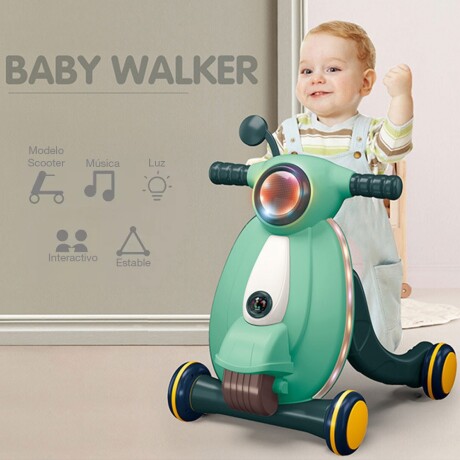 Caminador Andador Scooter para Bebé Interactivo Luz y Música Verde Claro
