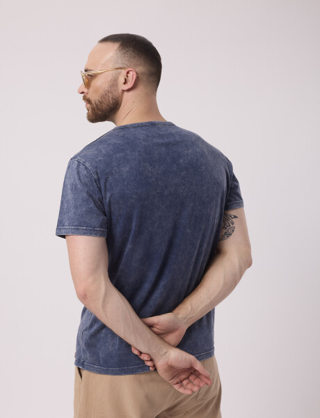 T-shirt estoneada azul marino