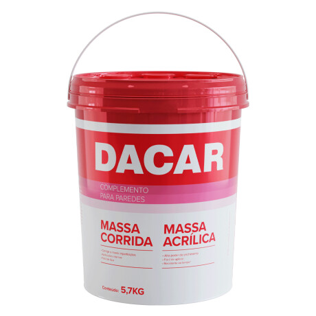 DACAR ENDUIDO PLASTICO PREMIUM MASSA CORRIDA P.V.A 5.7 KILOS Dacar Enduido Plastico Premium Massa Corrida P.v.a 5.7 Kilos