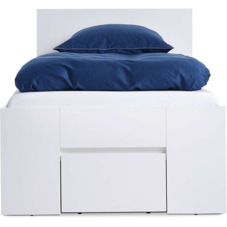 Estructura Cama Limfjorden 1 Plaza 90X200 2 Cajones Blanco