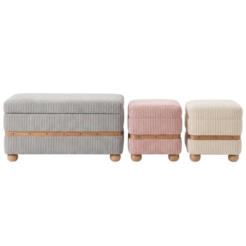 JGO DE PUFF BEIGE CL C/ALMACENAMIENTO 3PZAS Unica