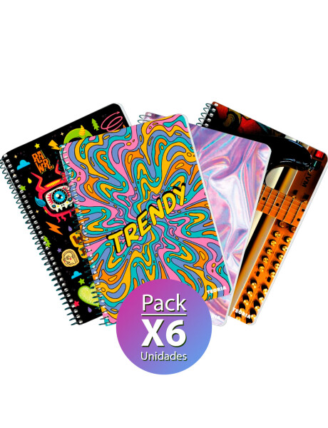 Pack de 6 cuadernolas Teoría de tapa dura 100 hojas - diseños surtidos Pack de 6 cuadernolas Teoría de tapa dura 100 hojas - diseños surtidos