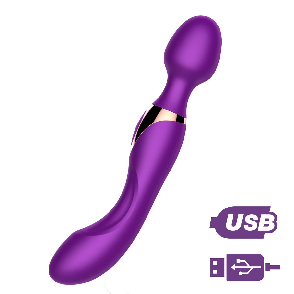 Masajeador Con Doble Motor Recargable USB - Violeta 